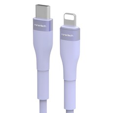 rorentech iPhone 兼容粉彩 C to 8-pin PD 高速充電線, 1條, 粉藍色, 1.2m