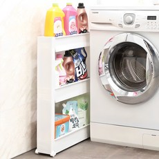 wizhome 移動式3層推車置物架, 白色, 1組