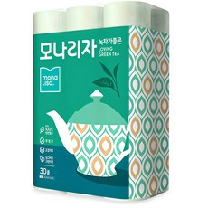 mona LISa. 三層壓花捲筒衛生紙 綠茶香, 30m, 30捲, 1袋