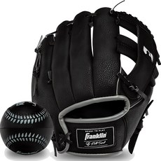 Franklin RTP 黑色銀色右投用手套與球, 22902, 1套