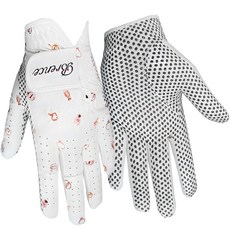 BRENCE 女性用矽膠掌心高爾夫手套 雙手用, 白色(珠寶)