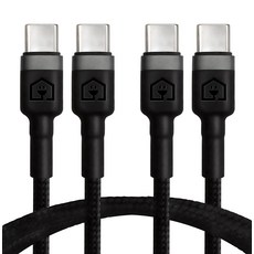 홈플래닛 PD 60W CtoC 초고속충전 패브릭 케이블, 2m, 블랙, 2개