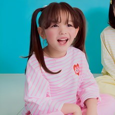 emotioncastle 女童 Teenieping 哈啾條紋長袖T恤