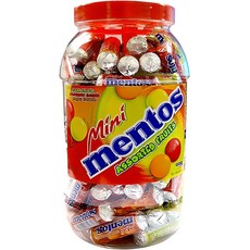 mentos 曼陀珠 迷你曼陀珠 綜合水果口味, 1kg, 1桶