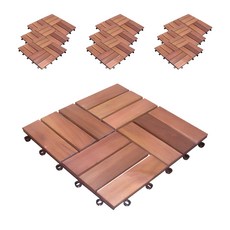 IL Company 相思木實木組裝式拼接地板 12條板, 原木色, 10個