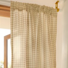 BAZAAR Monocheck窗簾+窗簾繩, Beige
