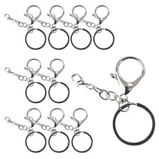 青松編織 龍蝦扣鑰匙圈, 10個, 銀色