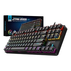 조이트론 프로페셔널 텐키리스 유선 기계식 키보드, 블랙, JTMK-200S, 청축