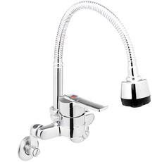 可彎壁掛式廚房水龍頭, 單色