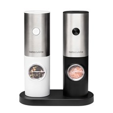 Bellacuzin Blackline 電動胡椒鹽芝麻研磨機 2 件套 16.5 x 7.3 x 19.5 厘米, 1套