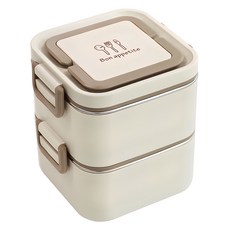 Nature Living Petit Bonbon 不鏽鋼雙層便當盒, 1個, 米色