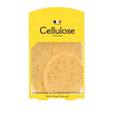Jut 해면 프랑스산 골드셀룰로오스 스펀지 20mm+10mm, 옐로우, 1개