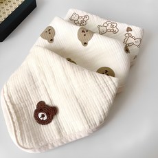 JOY MULTI 刺繡小熊手帕圍兜組 3入