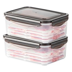 Nanu Dam 經典豬頸魚儲存託盤密封容器2L, 1組, 容器 2個+蓋子 2個+隔板 8片