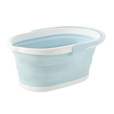 Bloom at home 手提橢圓形折疊水桶, 藍色, 1個