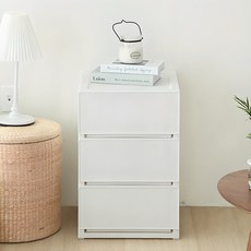 코멧 국내생산 모던 서랍장, 화이트, 3단