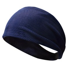 INCONTRO 寬版雙層運動頭帶, 1個, 深藍色