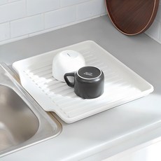 KUTSUWA HiLiNE 托盤瀝水碗盤架, 1層, 象牙白, 1個