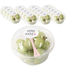 SL透明鬆餅杯迷你身20p+蓋子20p+自製貼紙小20p+迷你叉子20p, 20個, 1套