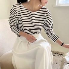 todayandlook 女款Vely條紋船型領T恤