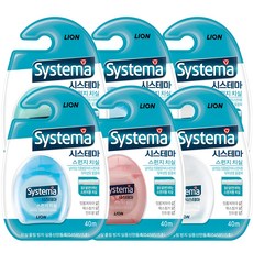 LION 獅王 Systema 細潔 海綿牙線 隨機出貨, 40m, 1捲, 6盒
