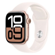 Apple 애플워치 10 GPS+Cellular, 42mm, 알루미늄, 로즈 골드 / 라이트 블러시 스포츠 밴드, S/M
