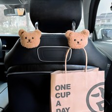 구디푸디 차량용 곰돌이 대형 후크, 2개, 아이보리