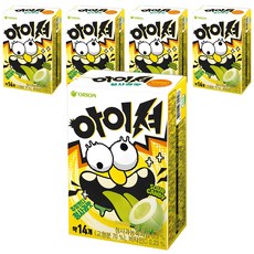 오리온 아이셔 츄잉캔디 청사과맛, 42g, 5개