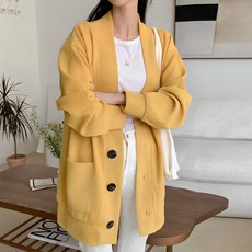 Dearlola 女款口袋寬鬆版型針織開襟衫