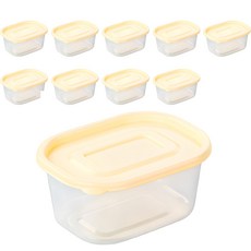 COOK&LOCK S長方形密封保鮮盒 象牙白, 10個, 500ml