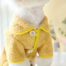 DING DONG PET 寵物圓領刷毛衫, 黃色, 1個