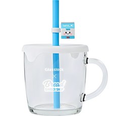 글라스락 브레드이발소 스트로우캡 머그 360ml, 윌크, 1개