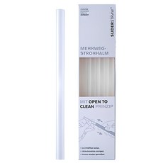 sliderstraw 可重複使用吸管 長 透明, 4支, 1盒