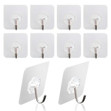 TheLiving 초강력 후크 걸이, 투명, 10개