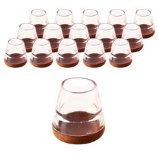 comet 家用防滑透明椅腳套, 16個, 棕色