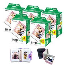 FUJIFILM 富士 instax 拍立得mini空白底片 100張+全息相本+鐵盒 顏色隨機出貨, 單品, 1組