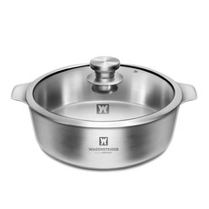 WAGENSTEIGER 電磁爐適用Parboil系列3層不鏽鋼雙耳湯鍋, 26cm, 單色, 1組