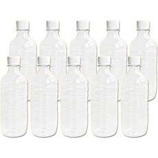 白蓋塑膠空水瓶, 透明, 500ml, 10個