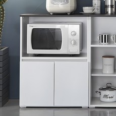 제우스가구 국내제작 심플 LPM 800 렌지대 수납장, 블랙화이트, 2단