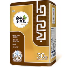 mona LISa. 純粹與柔軟天然紙漿3層高級捲筒衛生紙, 30入, 1個