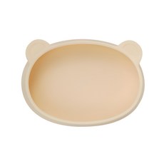 Blue Mama All Kids 矽膠泰迪熊零食盤, 黃色, 1入