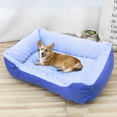 soonZAM 寵物防滑方形睡墊, 藍色, 1個