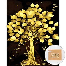 ARTJOY 數字油畫DIY組 40*50cm, 金色搖錢樹(金珍珠), 1組