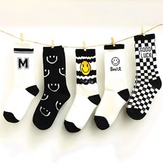 G&N 兒童微笑格紋束口襪5雙組