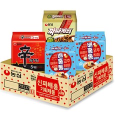 NONGSHIM 農心 辛拉麵 120g 5包 + 醡醬風味麵 140g 5包 + 梨紅冬冷拌麵 137g 8包, 1組