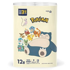 어린숨 포켓몬 3겹 데코 고급롤화장지, 25m, 12개입, 1개