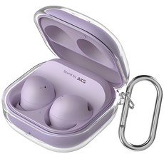 SINJIMORU 防變色TPU耳機殼+登山扣, Galaxy Buds FE/Buds Pro/2 Pro/Live, 透明, 1組