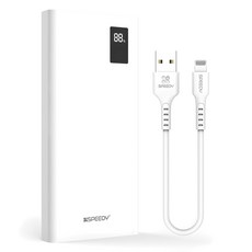 스피디 슬림핏 PD 20W 고속충전 보조배터리 10000mAh 멀티단자 + 20W 8핀 케이블, SPE-B2PA10DPQ(8핀), 화이트