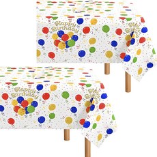 미미셀렉 생일 파티 테이블 방수 커버 식탁보, 레인보우, 2개