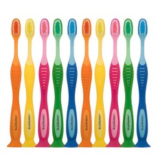Brush Buddies 孩童牙刷, 粉紅色+橘色+黃色+綠色+藍色, 1組, 2組
